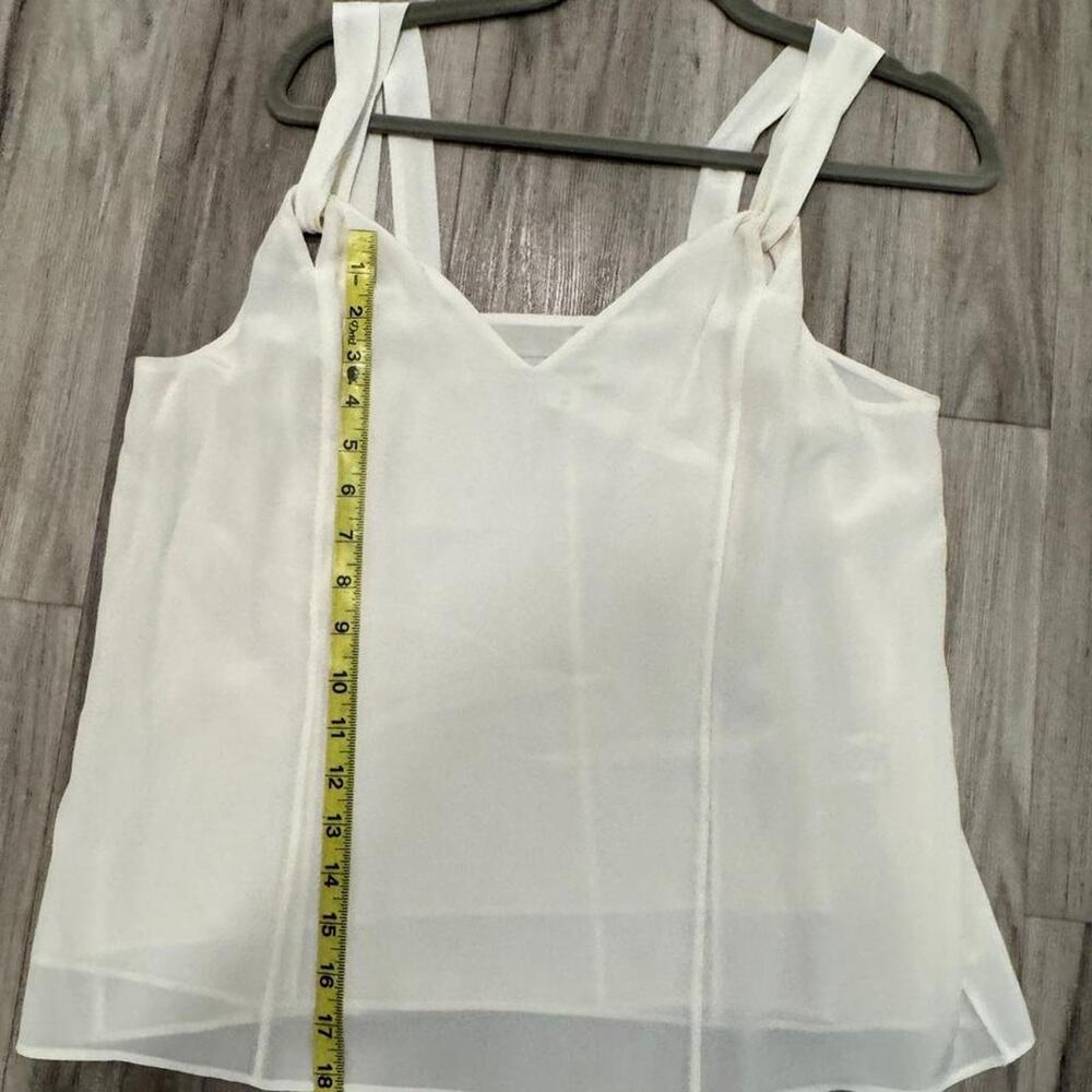 Amour vert satin white flowy top